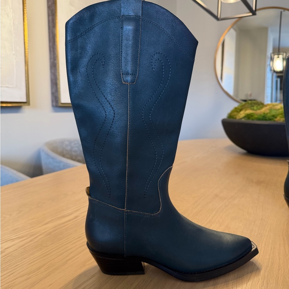 Franco Sarto Blue Heeled Boots